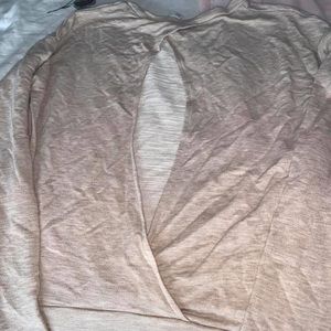 Open back tan pull over hoodie